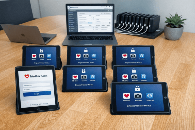 iPads im Kiosk-Modus, zentral per MDM verwaltet, eingerichtet für ein Unternehmen in Hannover
